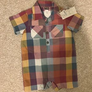 NWT Tea Infant Plaid Romper